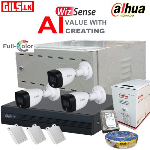 Dahua Full Color 3 Camera System with Free Installation