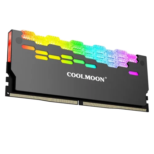COOLMOON RA-2 RAM Memory Bank Heat Sink Cooler 5V ARGB Colorful Flashing Heat Spreader For PC Desktop Computer